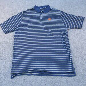 Polo Golf Ralph Lauren Men's Polo Shirt Large Blue Striped Kiawah Golfer Shirt